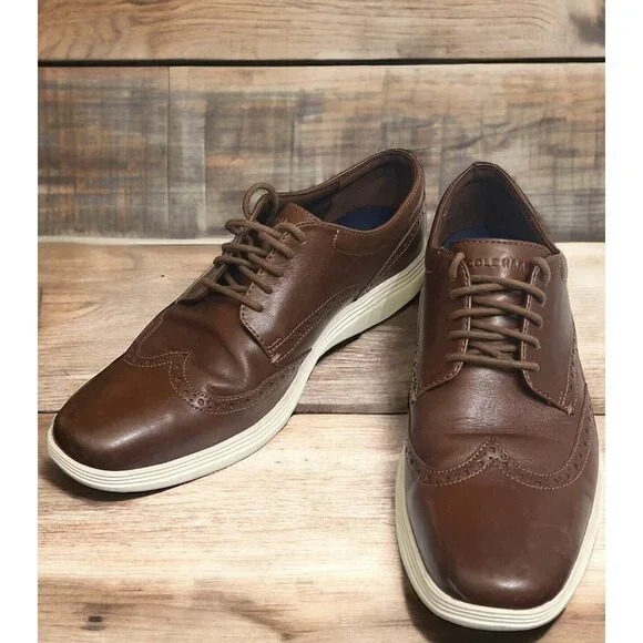 Cole Haan Men\'s Shoes Grand Plus Wingtip Dress Oxford British Tan Size 10 ($140) Cole Haan Men main image 2